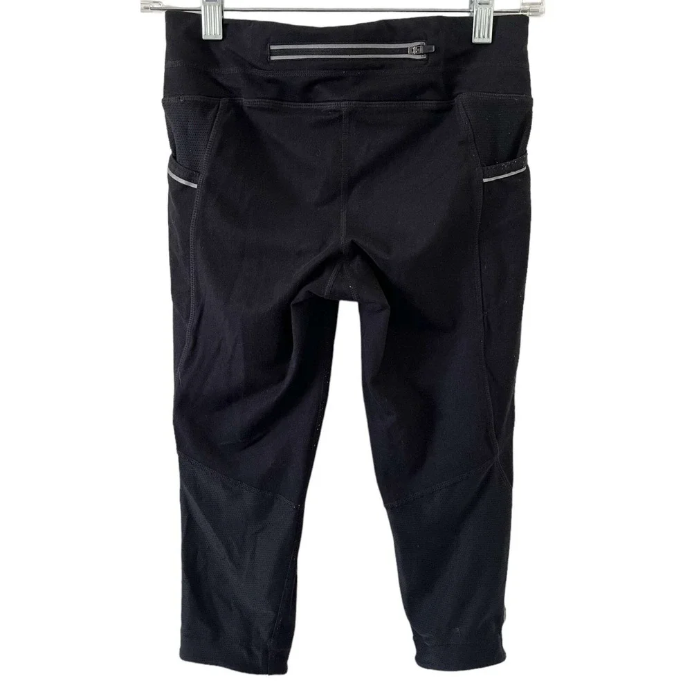 Athleta Women Extra Small XS Black Leggins With Pockets & Zip Back Pocket